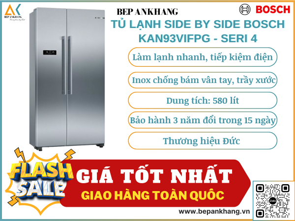 TỦ LẠNH SIDE BY SIDE BOSCH KAN93VIFPG 